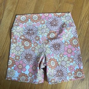 Kavala Collective Flower Power Coral Biker Short